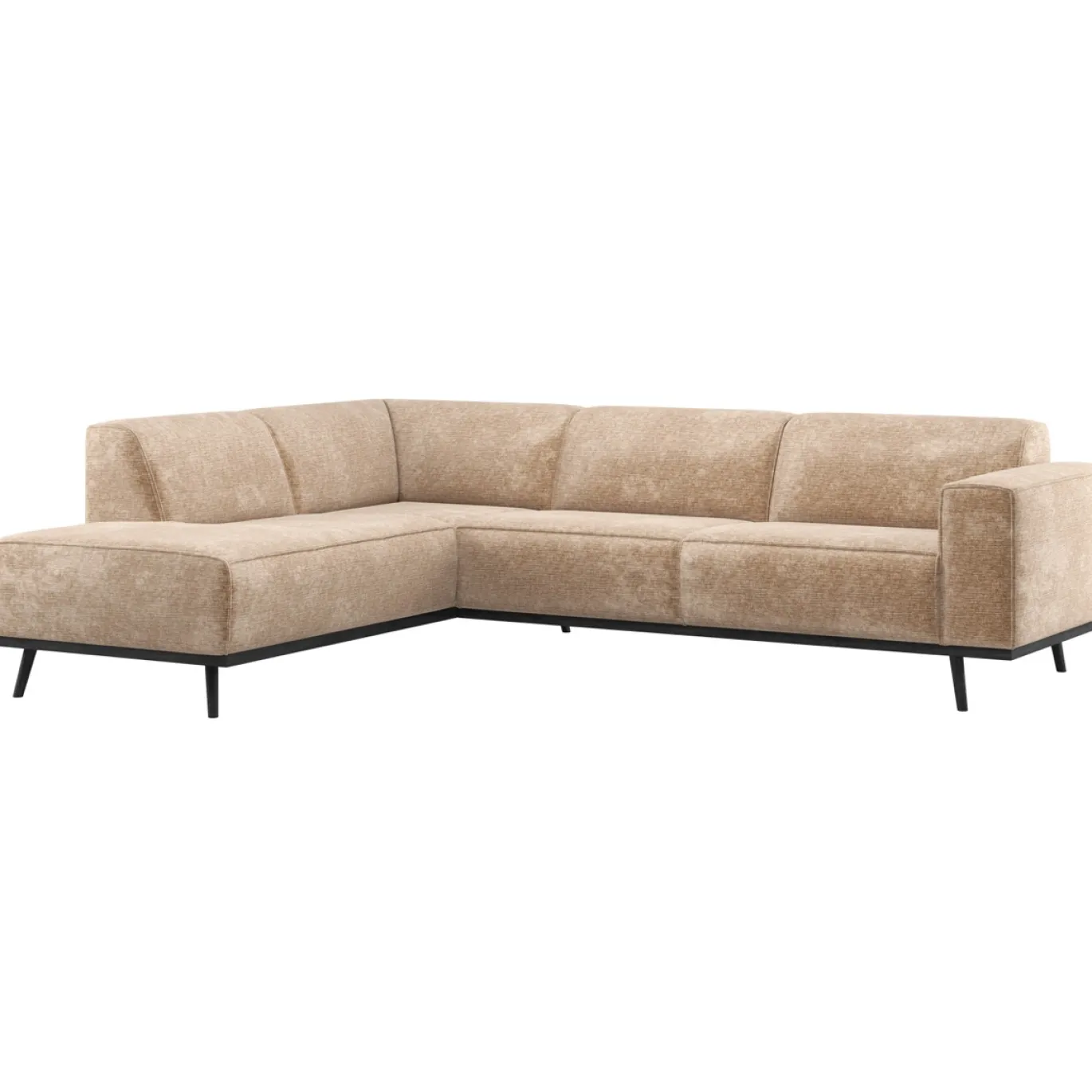 Woood Hoekbank Statement Links Chenille Velvet Perzikroze
