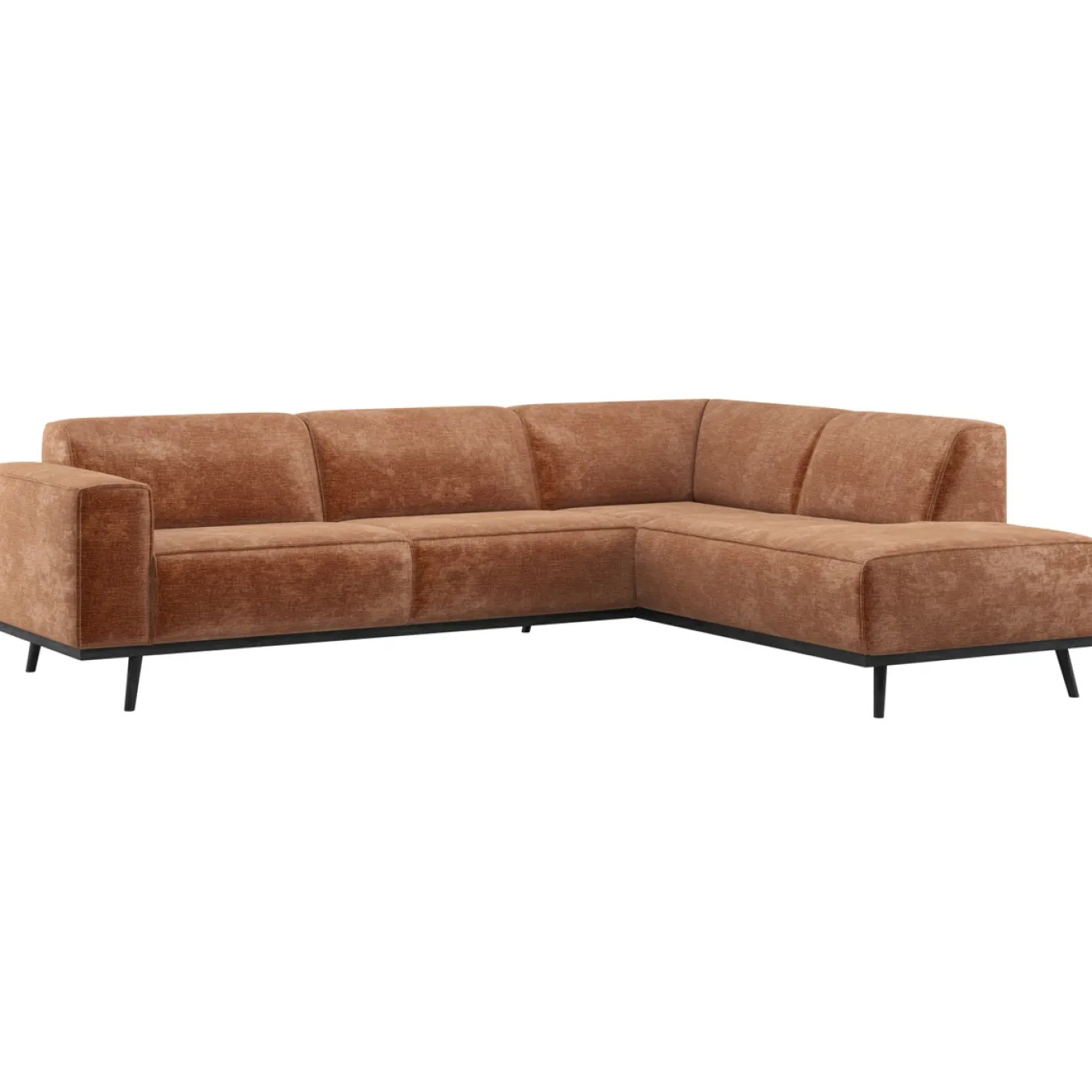 Woood Hoekbank Statement Rechts Chenille Velvet Terra