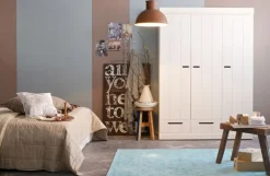 Woood Kledingkast Connect met lades 3-Deurs Wit