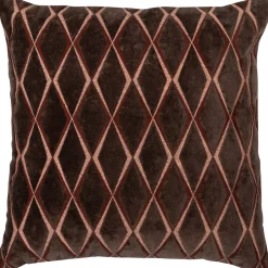 Woood Kussens Aziz Velvet Bruin/naturel Set Van 3