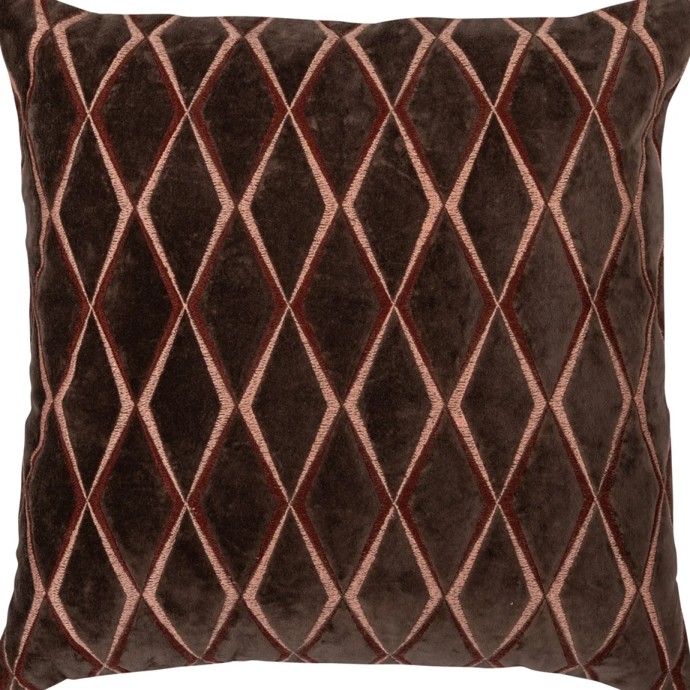 Woood Kussens Aziz Velvet Bruin/naturel Set Van 3
