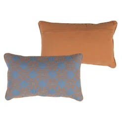 Woood Kussens Lira Blauw/Oranje Set van 4