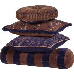 Woood Kussens Niva Bruin/Blauw Set van 4