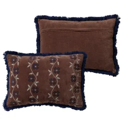 Woood Kussens Niva Bruin/Blauw Set van 4