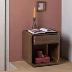 Woood Ladekast/nachtkastje Elura 1 Lade Hout Fineer Bruin