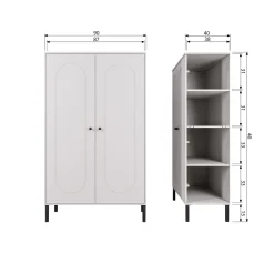 Woood Lage Kast Xina Kast Grenen Wolkengrijs