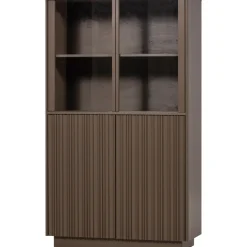 Woood Lage Vitrinekast Nova Grenen Truffel Bruin