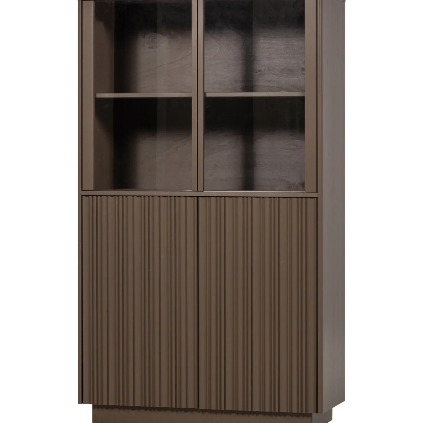 Woood Lage Vitrinekast Nova Grenen Truffel Bruin