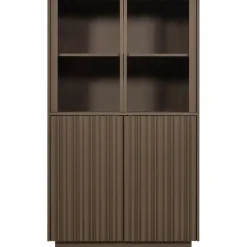 Woood Lage Vitrinekast Nova Grenen Truffel Bruin