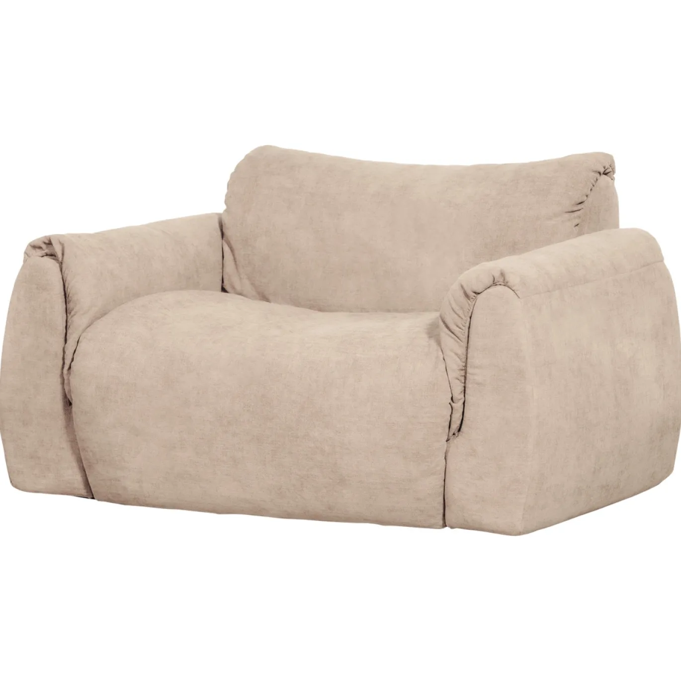 Woood Loveseat Baggy Geweven Chenille Zand