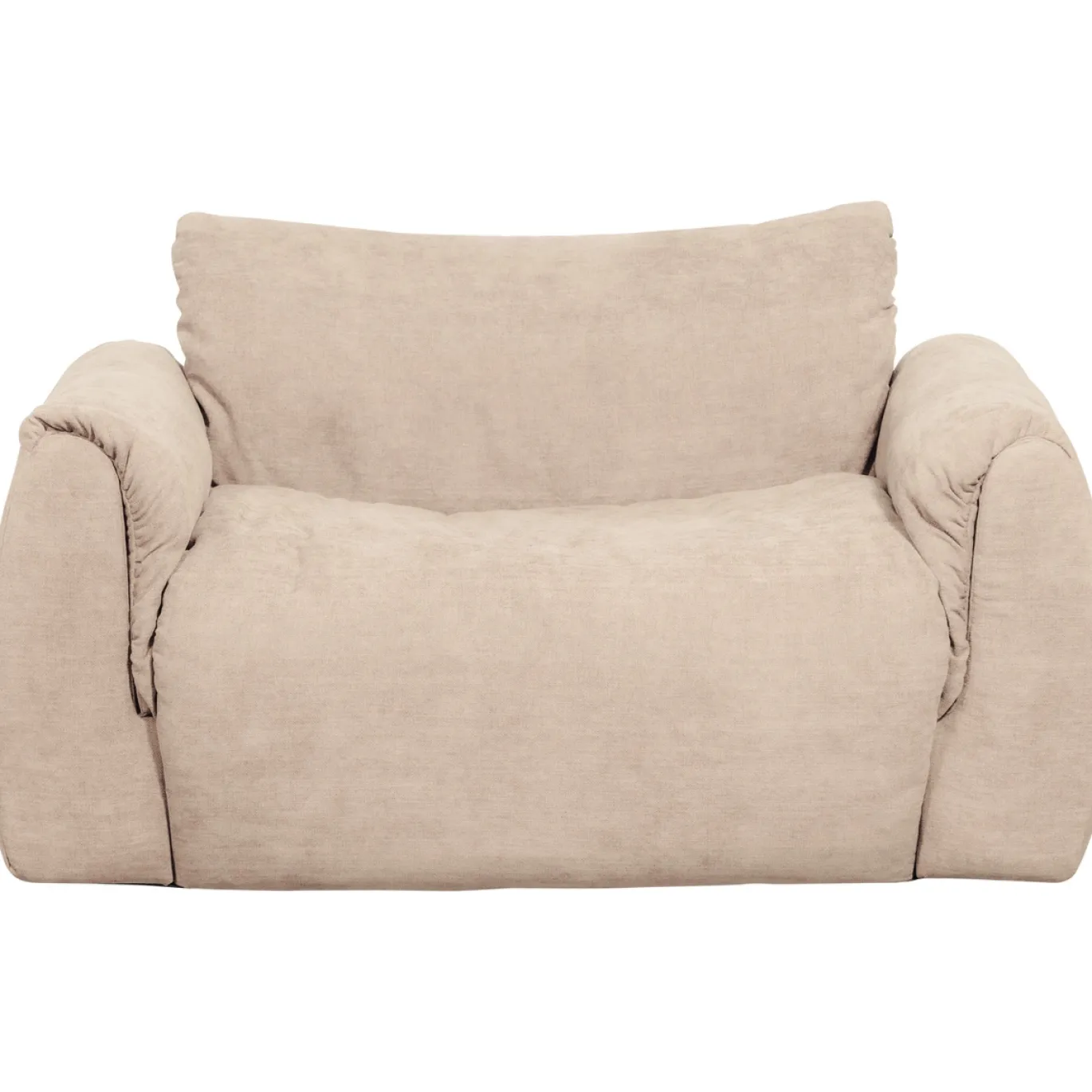 Woood Loveseat Baggy Geweven Chenille Zand