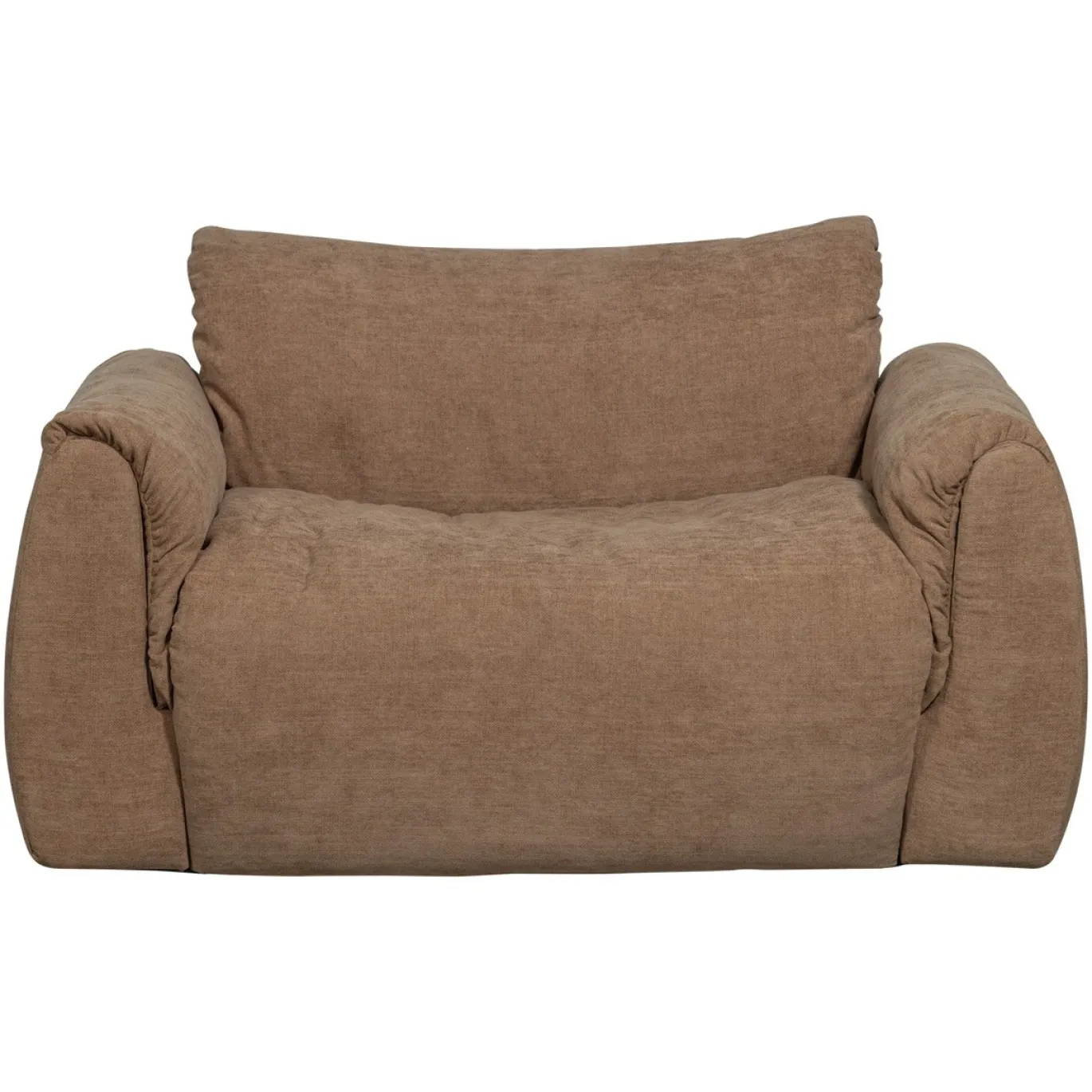 Woood Loveseat Baggy Geweven Chenille Bruin