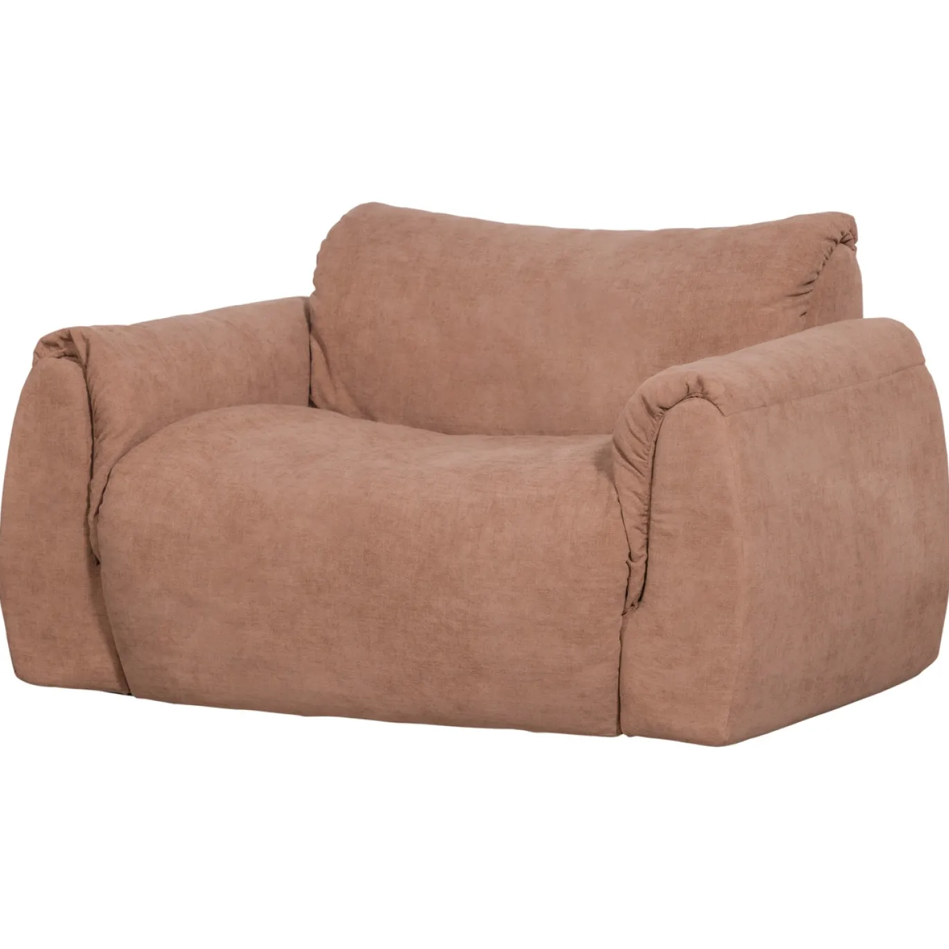Woood Loveseat Baggy Geweven Chenille Oudroze