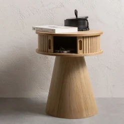 Woood Nachtkastje Karri Rond Naturel