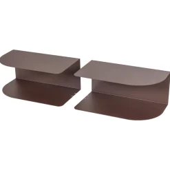 Woood Nachtkastje Ovia Metaal Paars/Bruin Set van 2