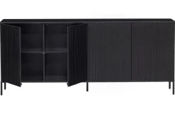 Woood New Gravure Dressoir 200 Cm Grenen Zwart