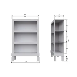 Woood Open Kast Bonk Grenen Mist