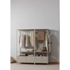 Woood Open Kledingkast Ferris 70cm Metaal Zand