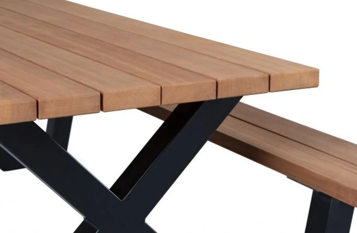 Woood Picknicktafel Tablo Outdoor Ayous Hout Naturel X-poot