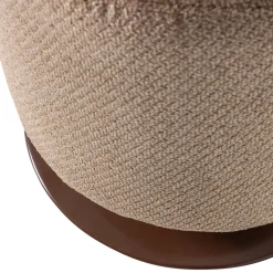 Woood Poef Islen Met Draaivoet Boucle Bruin