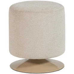 Woood Poef Islen Met Draaivoet Boucle Beige