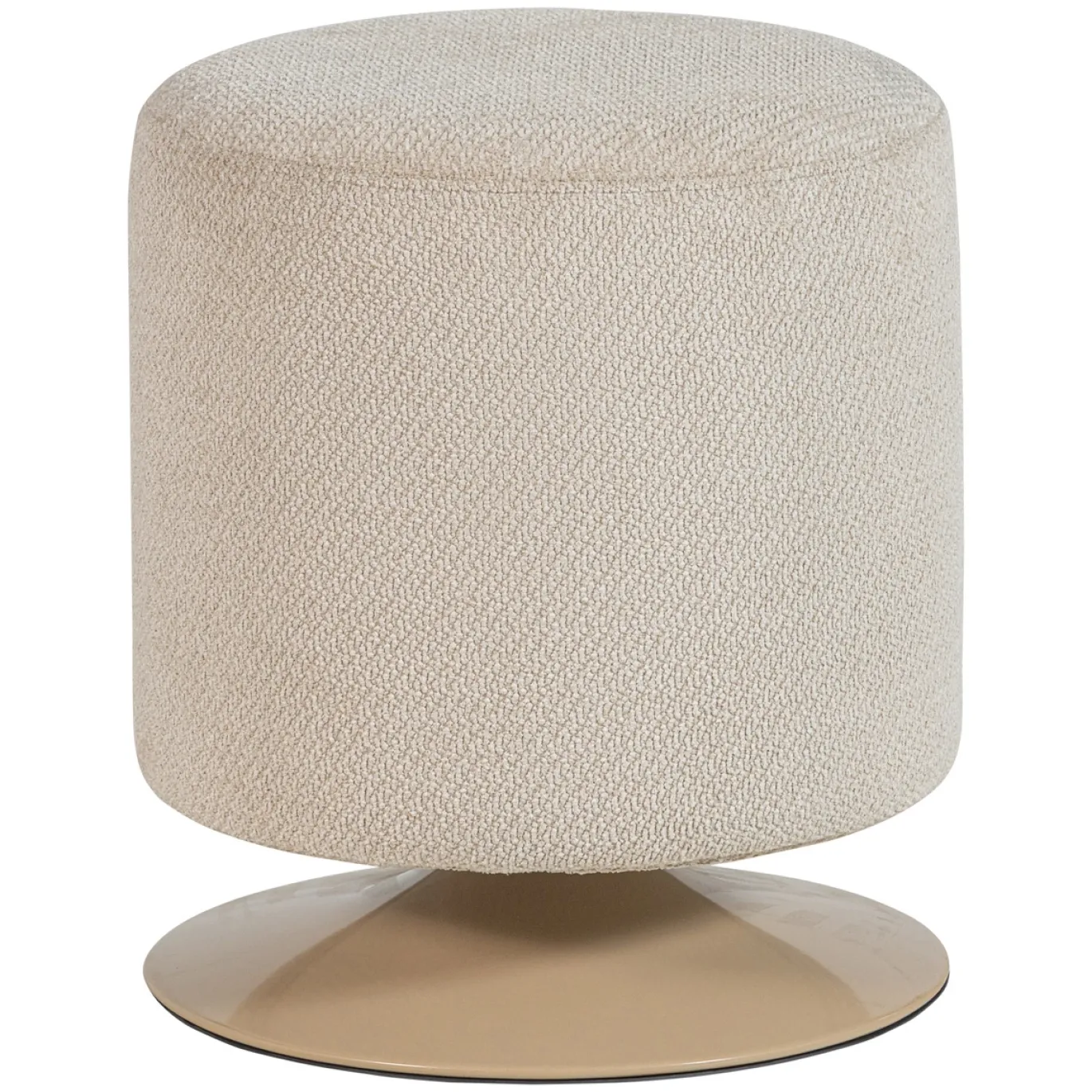 Woood Poef Islen Met Draaivoet Boucle Beige
