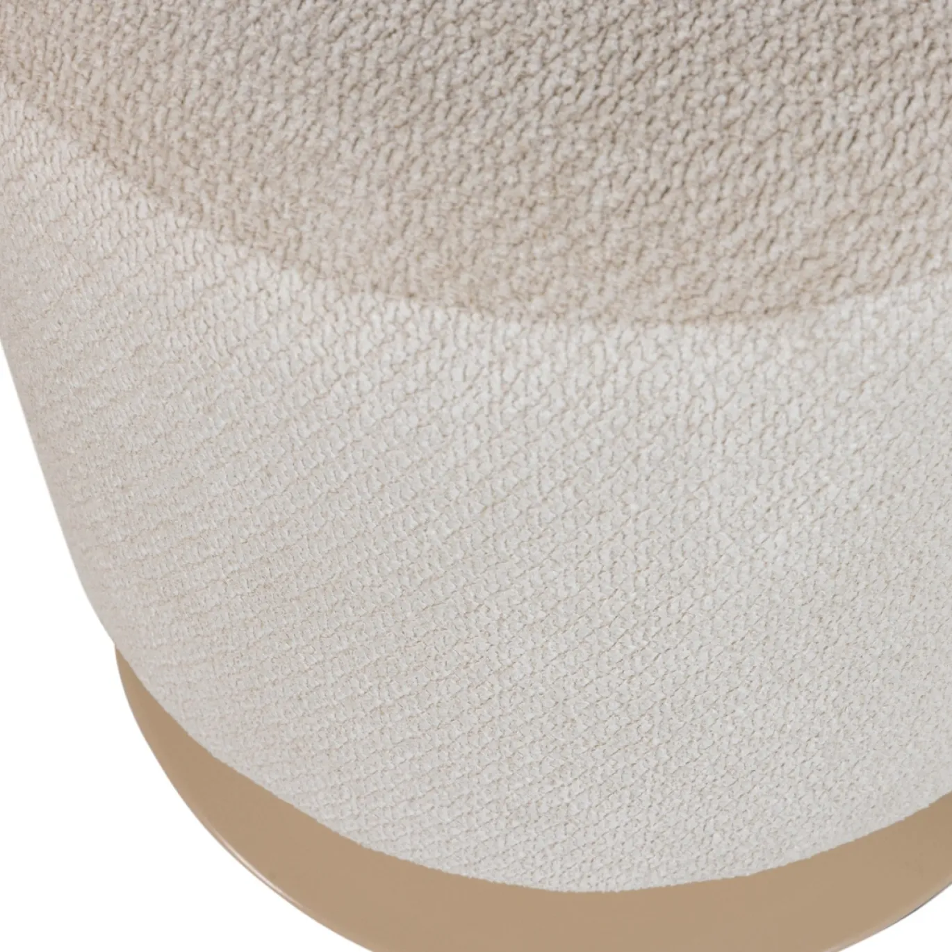 Woood Poef Islen Met Draaivoet Boucle Beige