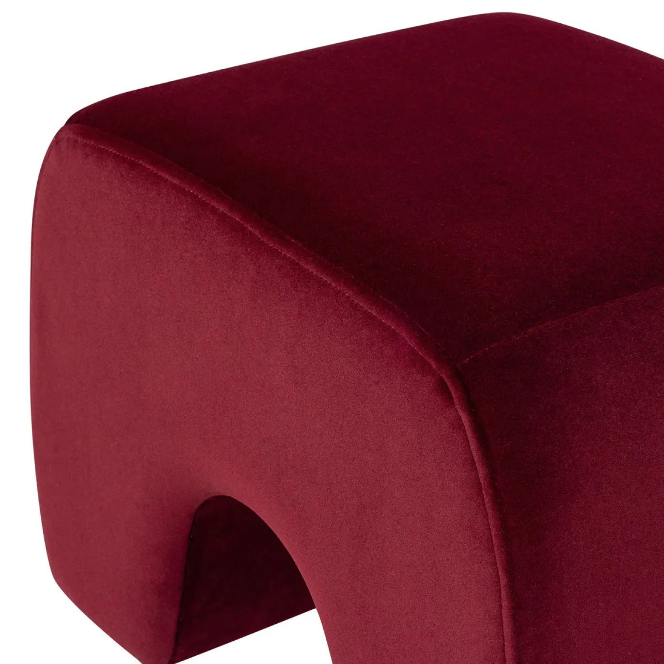 Woood Poef Lucen Velvet Bordeauxrood