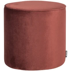 Woood Poef Sara Hoog Velvet Bordeauxrood Ø46cm