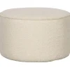 Woood Poef Sara Laag Bouclé Creme 36xØ60