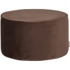 Woood Poef Sara Laag Velvet Donkerbruin Ø60cm
