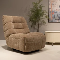 Woood Relaxfauteuil Hein Elektrisch Geweven Rib Lichtbruin