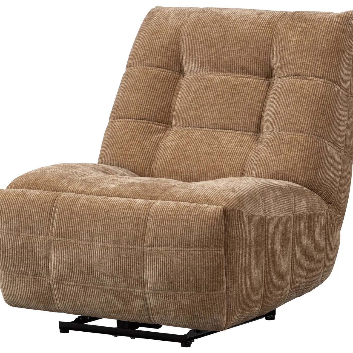 Woood Relaxfauteuil Hein Elektrisch Geweven Rib Lichtbruin