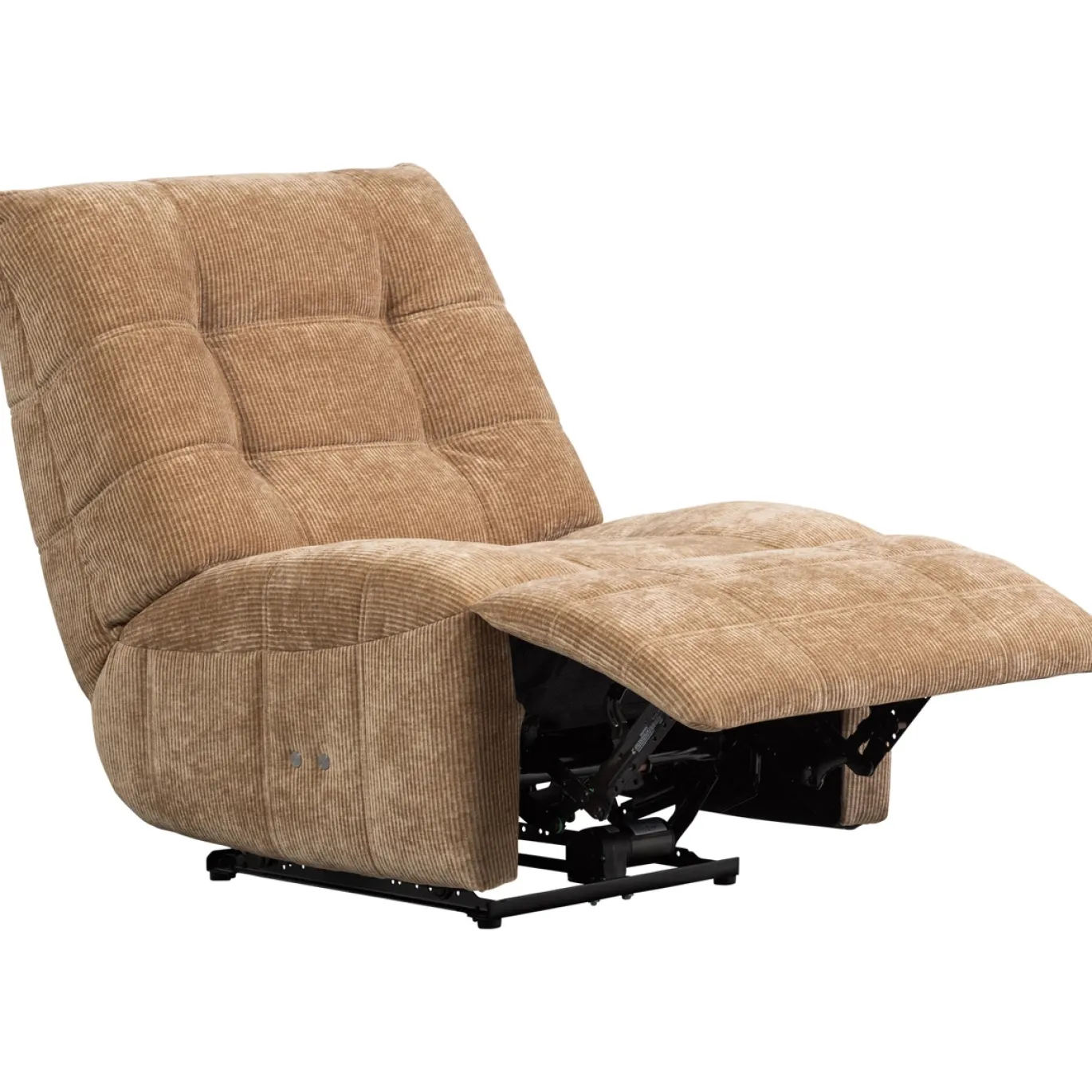 Woood Relaxfauteuil Hein Elektrisch Geweven Rib Lichtbruin