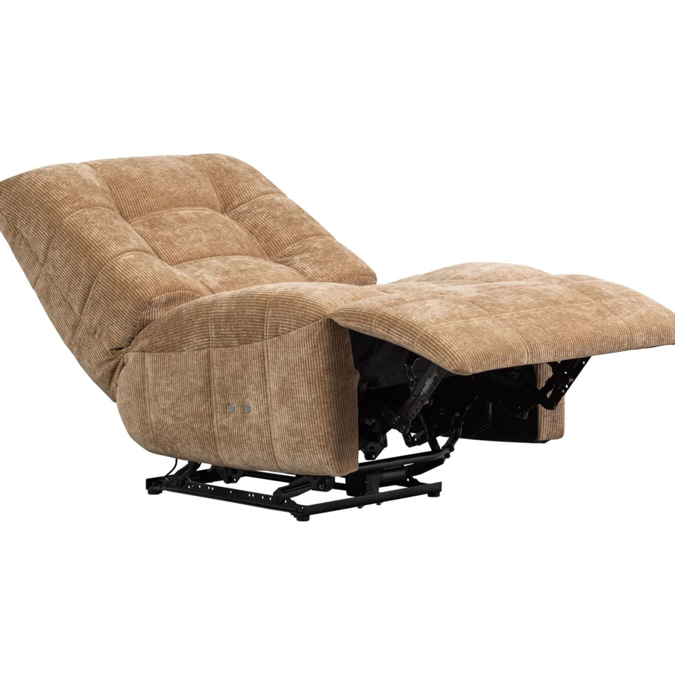 Woood Relaxfauteuil Hein Elektrisch Geweven Rib Lichtbruin