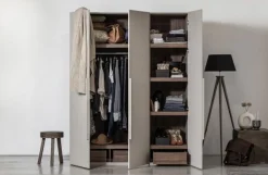 Woood Rens - 3 Drs Hang/legkast Greep Lang Noten/kiezelgrijs