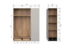 Woood Rens - 3 Drs Hang/legkast Greep Lang Noten/kiezelgrijs