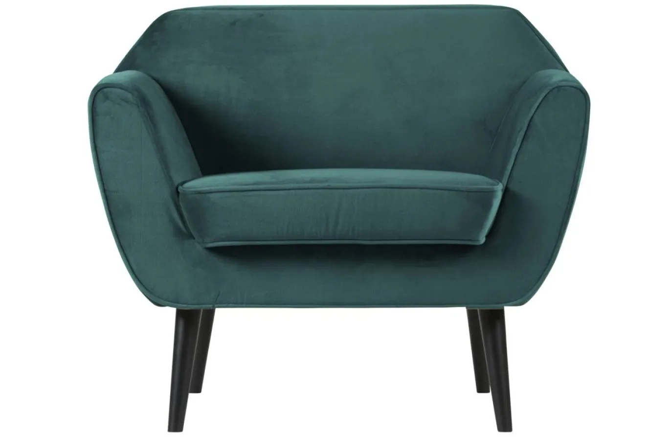 Woood Rocco fauteuil fluweel teal