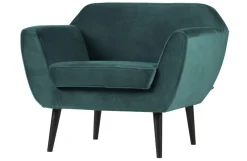 Woood Rocco fauteuil fluweel teal