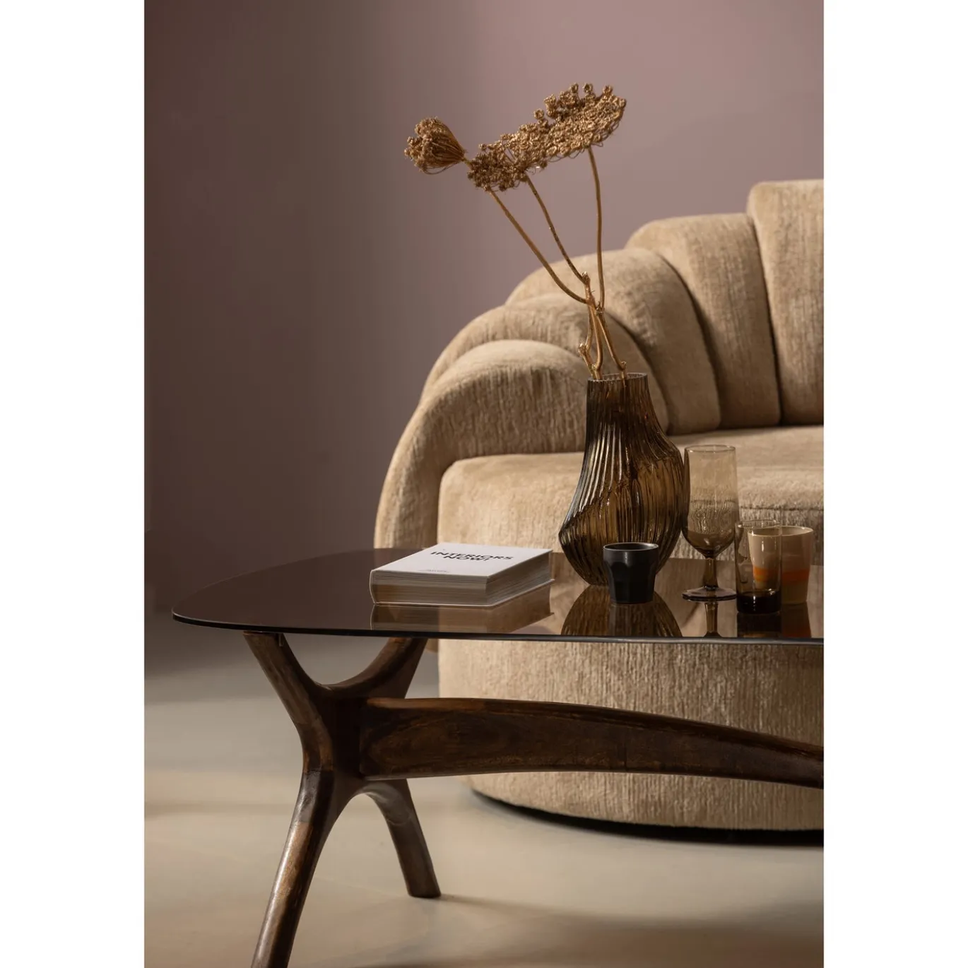 Woood Salontafel Flash Glas/Walnoot