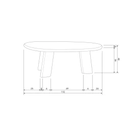 Woood Salontafel Roundly Walnoot