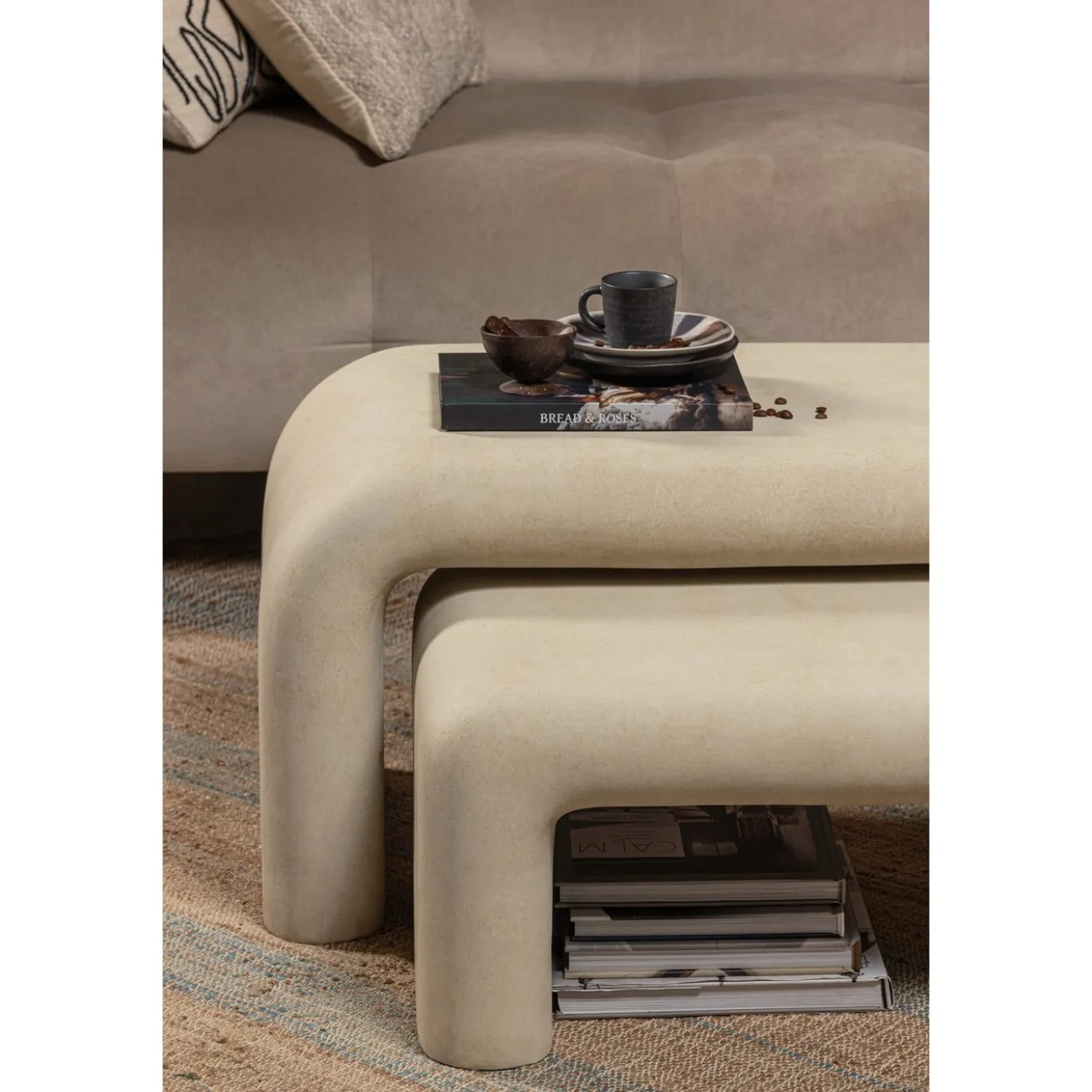 Woood Salontafel Stani Betonlook Set van 2