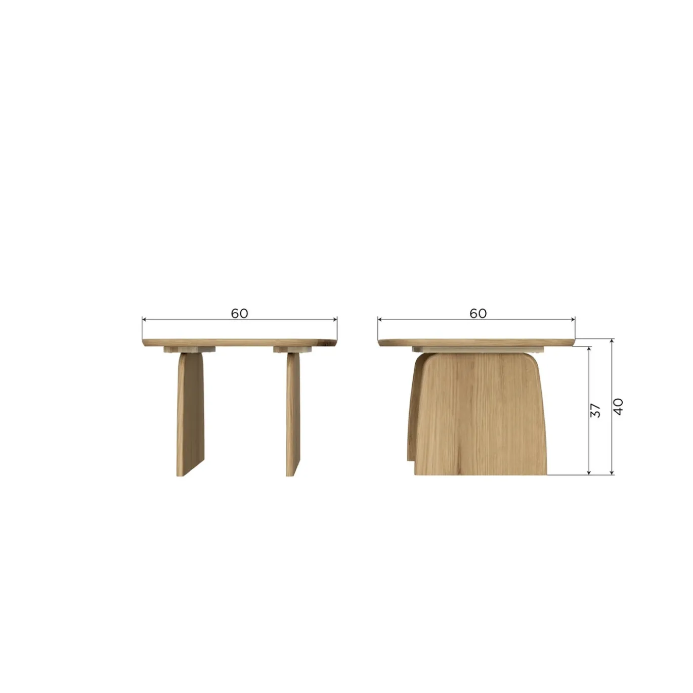 Woood Salontafel Tablo 60cm Eiken Cashmere Bruin