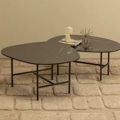 Woood Salontafel Vajen Marmerlook Zwart 80x60cm