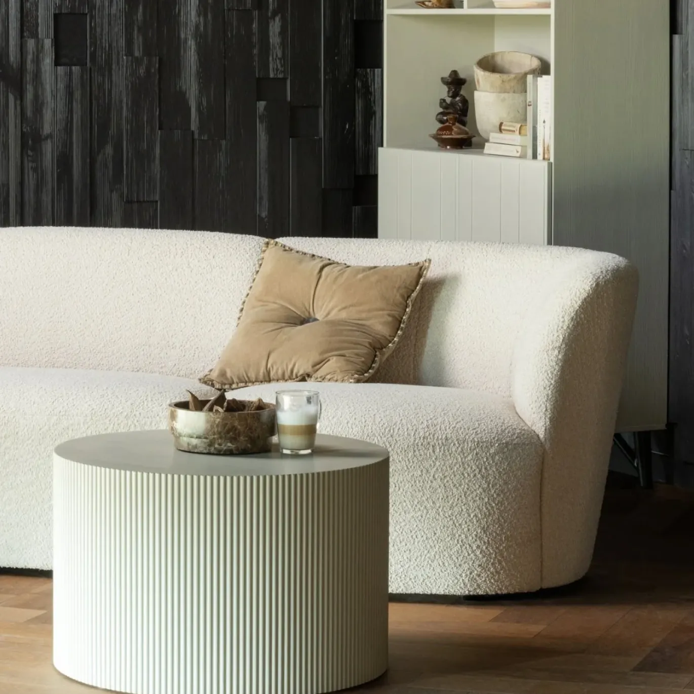 Woood Sanne Bijzettafel Rond Antique Beige