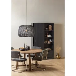 Woood Schuifdeurkast Move Grenen Matzwart