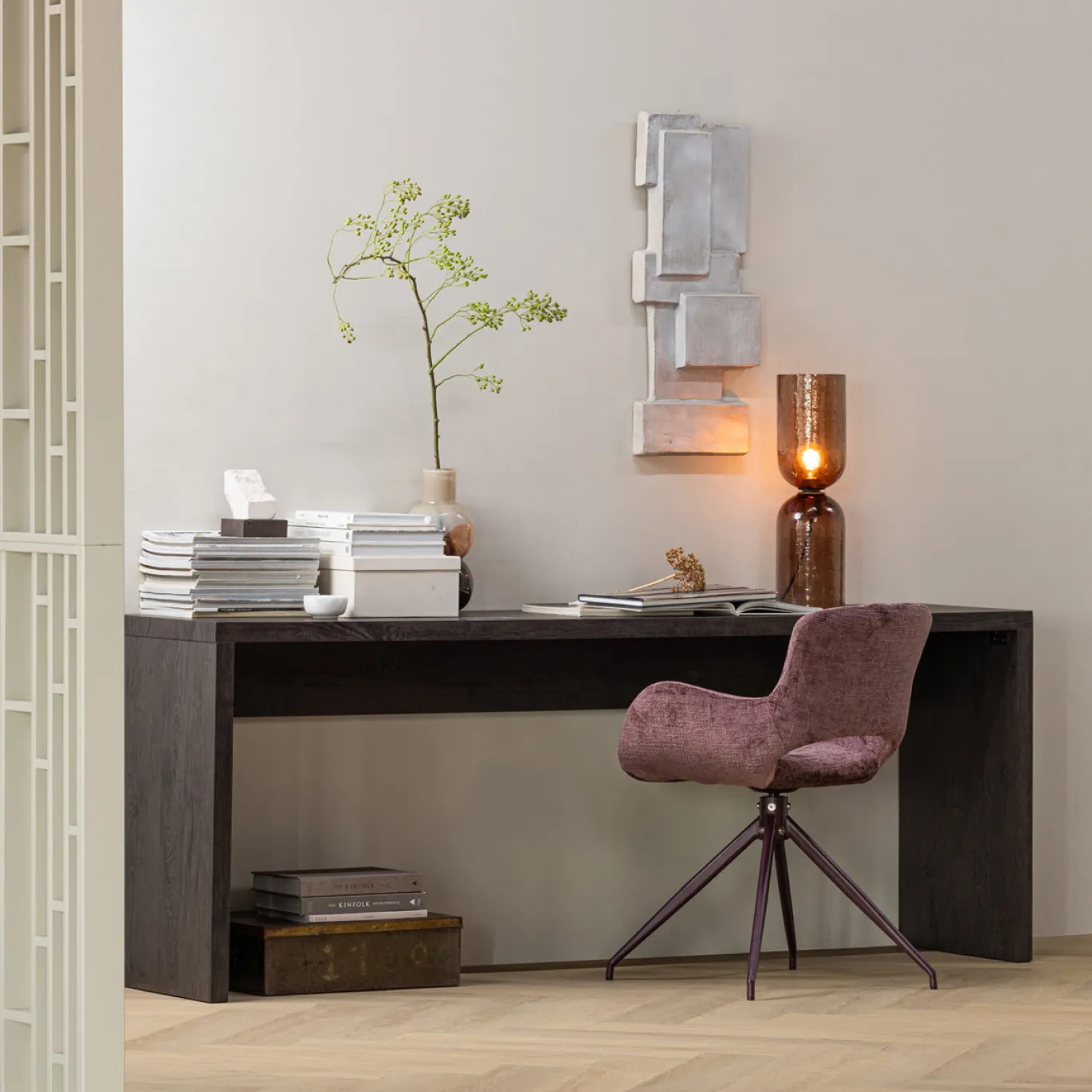Woood Sidetable Maan Mdf Donkerbruin