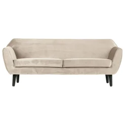 Woood Sofa Rocco Fluweel Off White 187cm