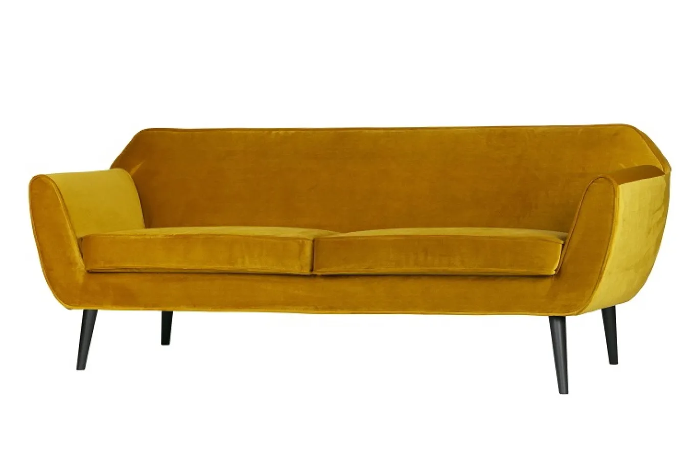 Woood Sofa Rocco Fluweel Oker
