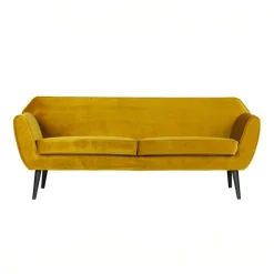 Woood Sofa Rocco Fluweel Oker